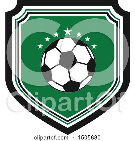 Clipart of a Soccer Ball Shield - Royalty Free Vector Illustration by Vector Tradition SM