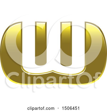 Clipart of a Gold Letter W Design - Royalty Free Vector Illustration by Lal Perera