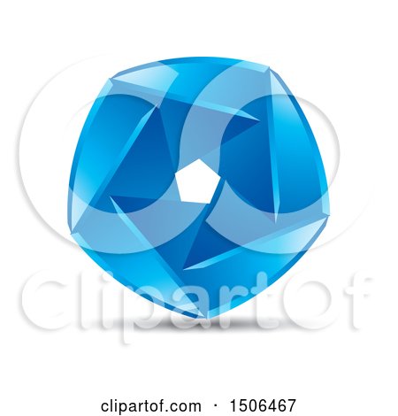 Clipart of a Blue Aperture Icon - Royalty Free Vector Illustration by Lal Perera