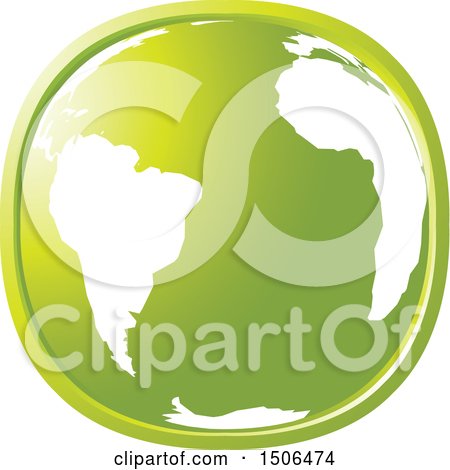 Clipart of a Green Earth Icon - Royalty Free Vector Illustration by Lal Perera
