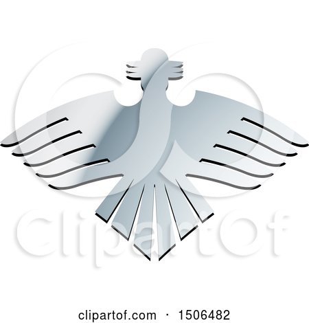 Clipart of a Gradient Silver Eagle - Royalty Free Vector Illustration by Lal Perera