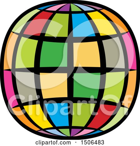 Clipart of a Colorful Wire Globe - Royalty Free Vector Illustration by Lal Perera