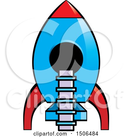 Clipart of a Blue and Red Rocket - Royalty Free Vector Illustration by Lal Perera