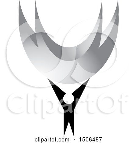 Clipart of a Person Holding up Swooshes - Royalty Free Vector Illustration by Lal Perera