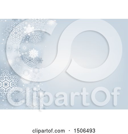 Clipart of a Christmas Background of Snowflakes - Royalty Free Vector Illustration by dero