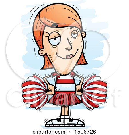 Clipart of a Confident White Female Cheerleader - Royalty Free Vector Illustration by Cory Thoman