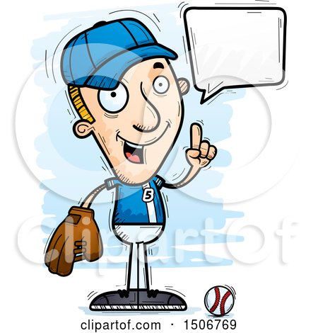 Clipart of a Talking White Male Baseball Player - Royalty Free Vector Illustration by Cory Thoman