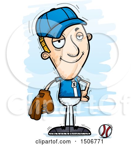 Clipart of a Confident White Male Baseball Player - Royalty Free Vector Illustration by Cory Thoman