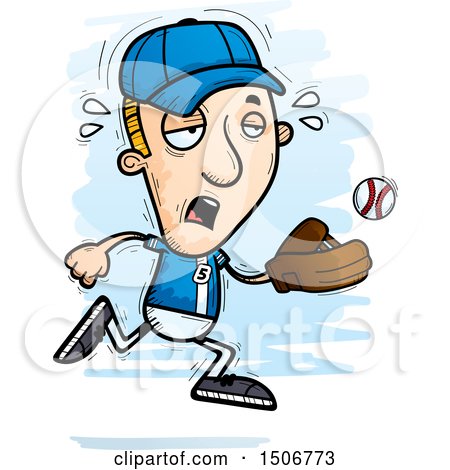 Clipart of a Tired White Male Baseball Player - Royalty Free Vector Illustration by Cory Thoman