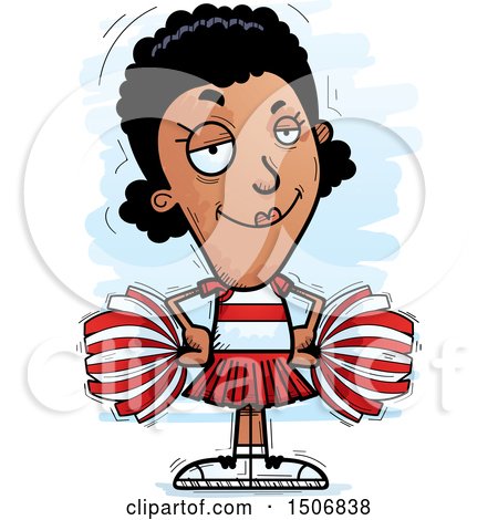 Clipart of a Confident Black Female Cheeleader - Royalty Free Vector Illustration by Cory Thoman