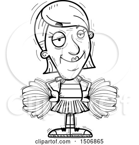 Clipart of a Confident Senior Female Cheerleader - Royalty Free Vector Illustration by Cory Thoman