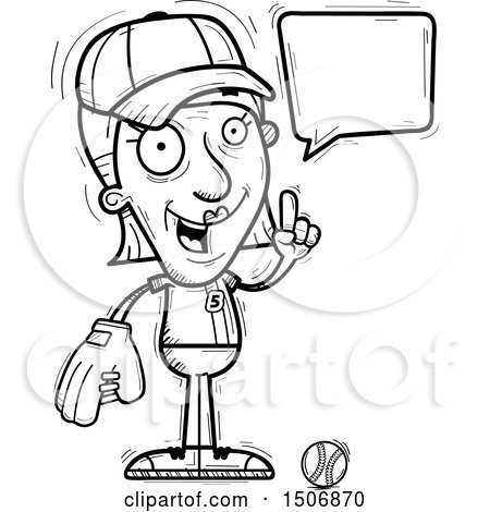 Clipart of a Talking Senior Female Baseball Player - Royalty Free Vector Illustration by Cory Thoman
