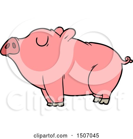 Animal Clipart Cartoon Pig by lineartestpilot