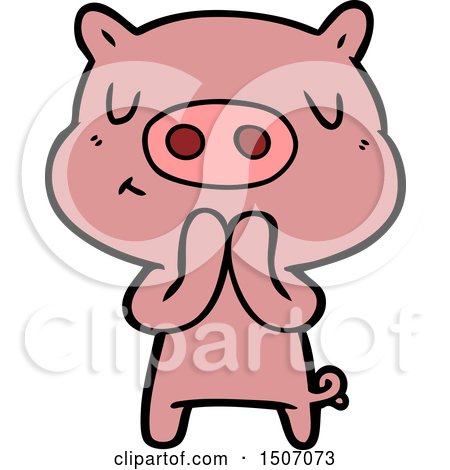 Animal Clipart Cartoon Content Pig by lineartestpilot