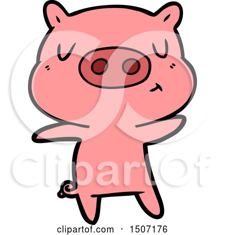 Animal Clipart Cartoon Content Pig by lineartestpilot