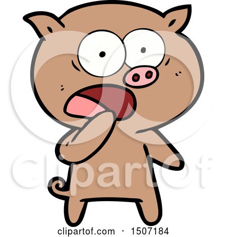 Shocked Pig Cartoon by lineartestpilot