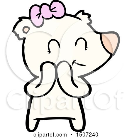Shy Female Polar Bear Cartoon by lineartestpilot