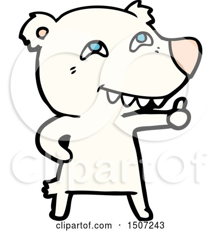 Cartoon Polar Bear Giving Thumbs up Sign by lineartestpilot