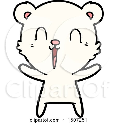 Happy Cartoon Polar Bear by lineartestpilot