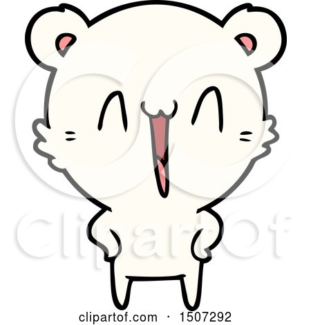 Happy Polar Bear Cartoon by lineartestpilot