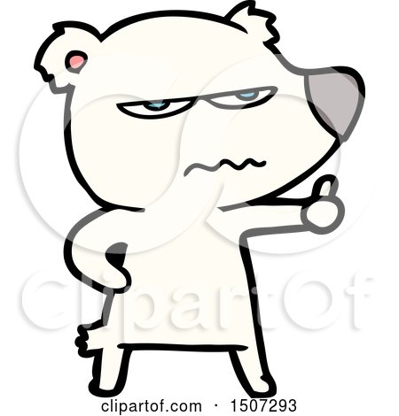 Angry Bear Polar Cartoon Giving Thumbs up by lineartestpilot