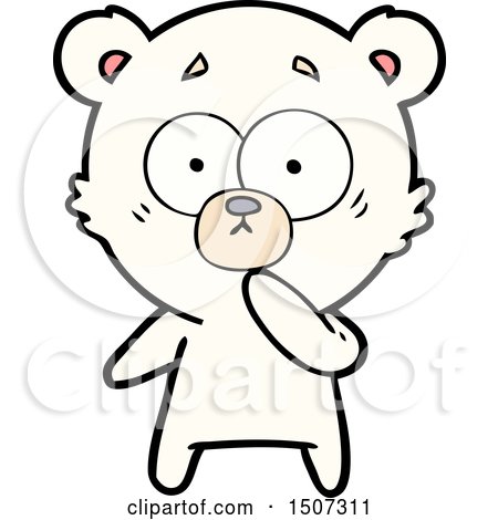 Nervous Polar Bear Cartoon by lineartestpilot
