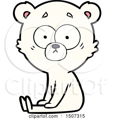 Nervous Polar Bear Cartoon by lineartestpilot