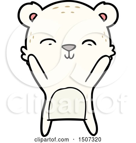 Happy Cartoon Polar Bear by lineartestpilot