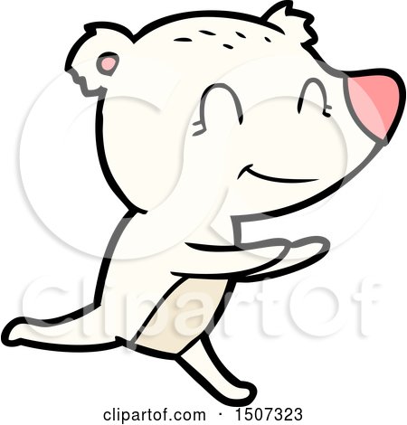 Running Polar Bear Cartoon by lineartestpilot