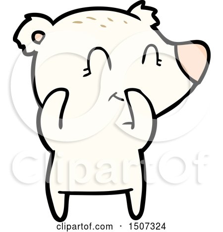 Giggling Polar Bear Cartoon by lineartestpilot