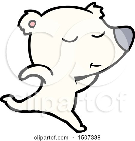 Happy Cartoon Polar Bear Running by lineartestpilot