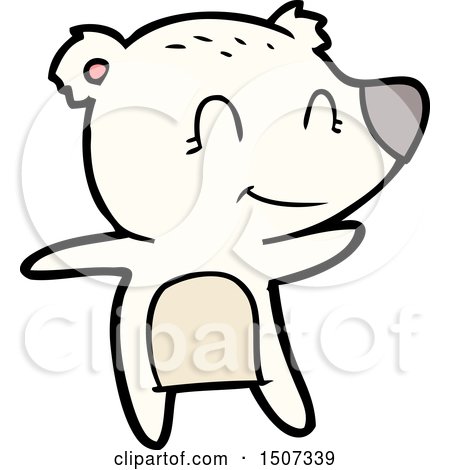 Smiling Polar Bear Cartoon by lineartestpilot