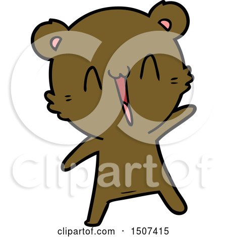 Happy Bear Cartoon by lineartestpilot