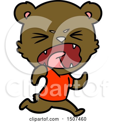 Angry Cartoon Bear Running by lineartestpilot