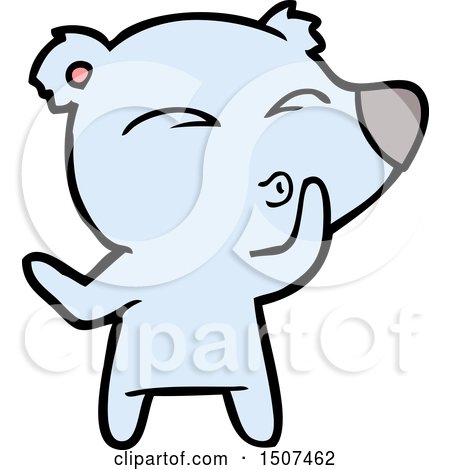 Cartoon Whistling Bear by lineartestpilot
