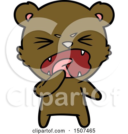 Angry Cartoon Bear Shouting by lineartestpilot
