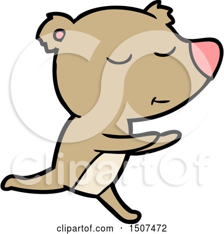 Happy Cartoon Bear Running by lineartestpilot