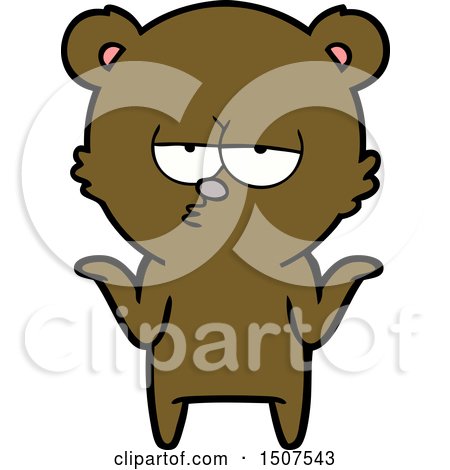 Bored Bear Cartoon Shrugging by lineartestpilot