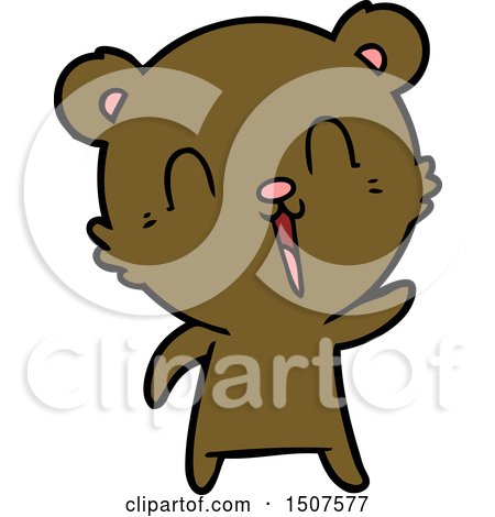 Happy Cartoon Bear by lineartestpilot