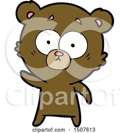 Worried Bear Cartoon by lineartestpilot
