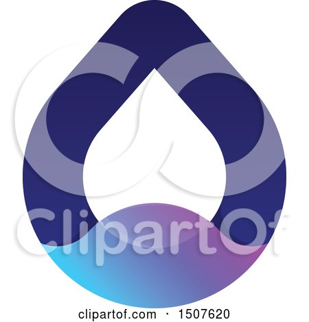 Clipart of a Blue and Purple Gradient Water Drop Design - Royalty Free Vector Illustration by elena