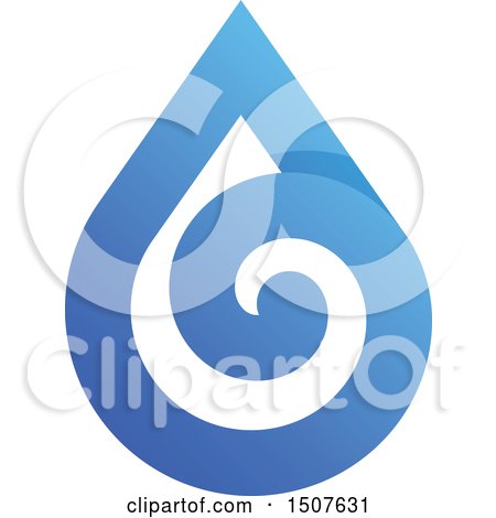 Clipart of a Blue and White Water Drop Design - Royalty Free Vector Illustration by elena
