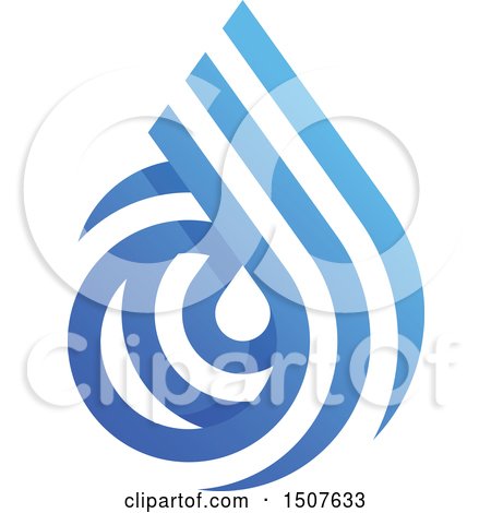 Clipart of a Blue and White Water Drop Design - Royalty Free Vector Illustration by elena