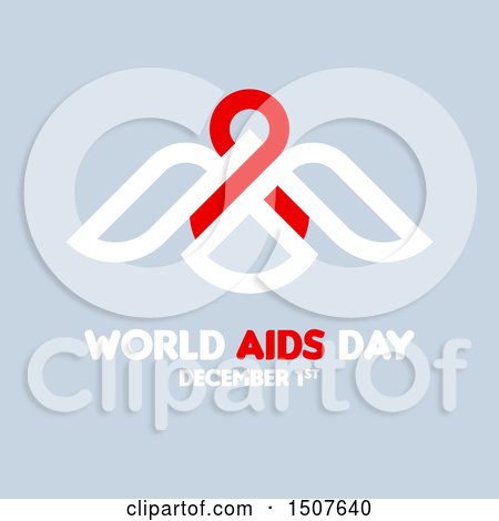 Clipart of a World Aids Day Design with a Red Ribbon and Bird - Royalty Free Vector Illustration by elena