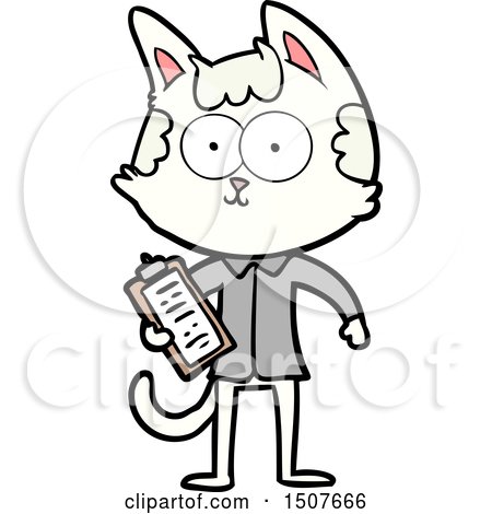 Happy Cartoon Salesman Cat by lineartestpilot