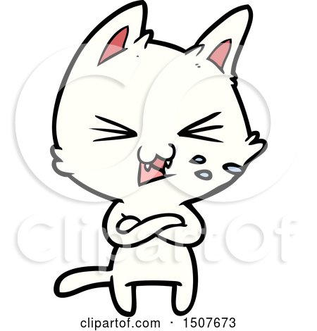 Cartoon Cat with Crossed Arms by lineartestpilot