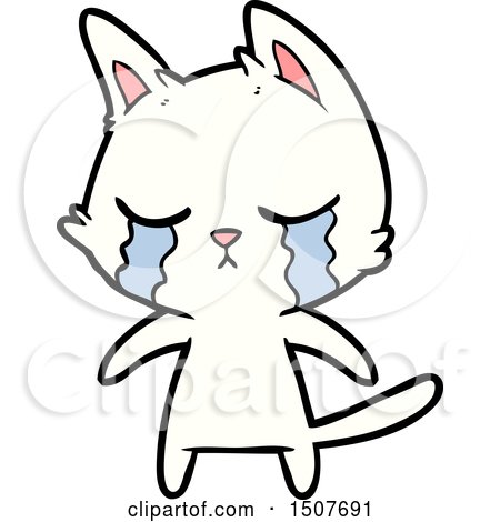 Crying Cartoon Cat Posters, Art Prints by - Interior Wall Decor #1507691