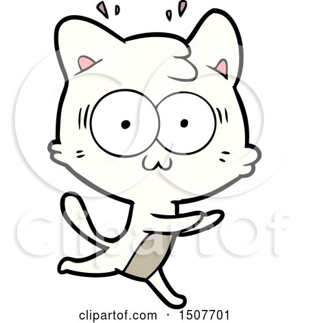Cartoon Surprised Cat Running by lineartestpilot