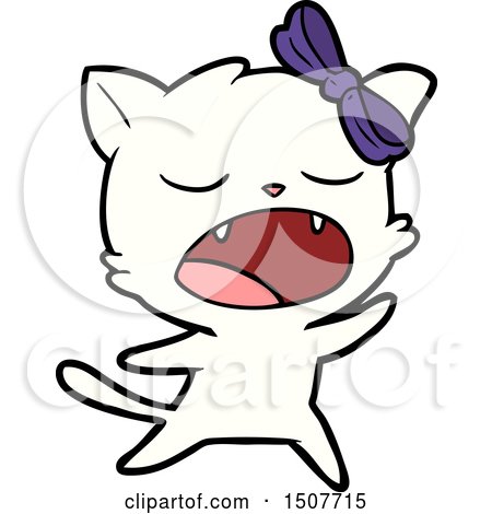 Cartoon Singing Cat by lineartestpilot