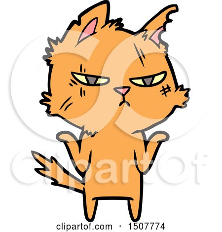 Tough Cartoon Cat by lineartestpilot